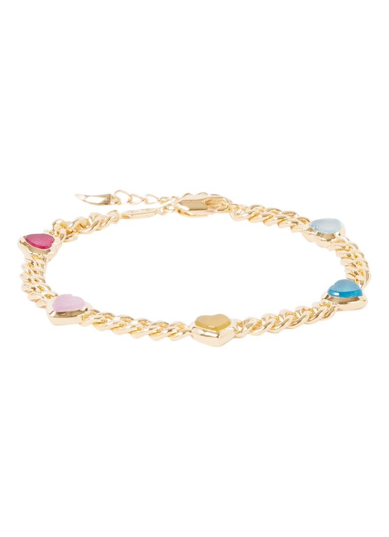 Missoma Jelly Heart Gemstone Charm bracelet gold plated