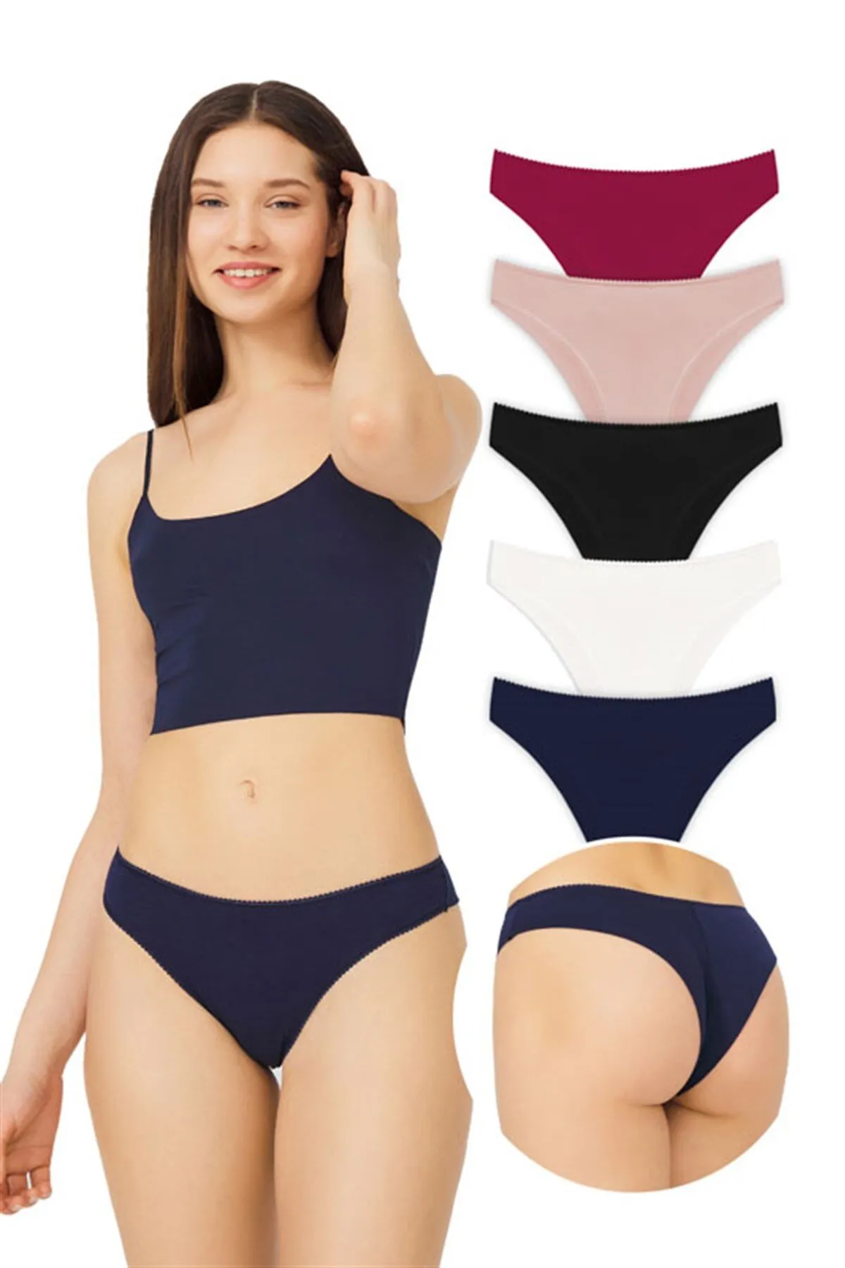 Cottonhill  Cotton Basic Damen-Brasilienhöschen im 5er-Pack