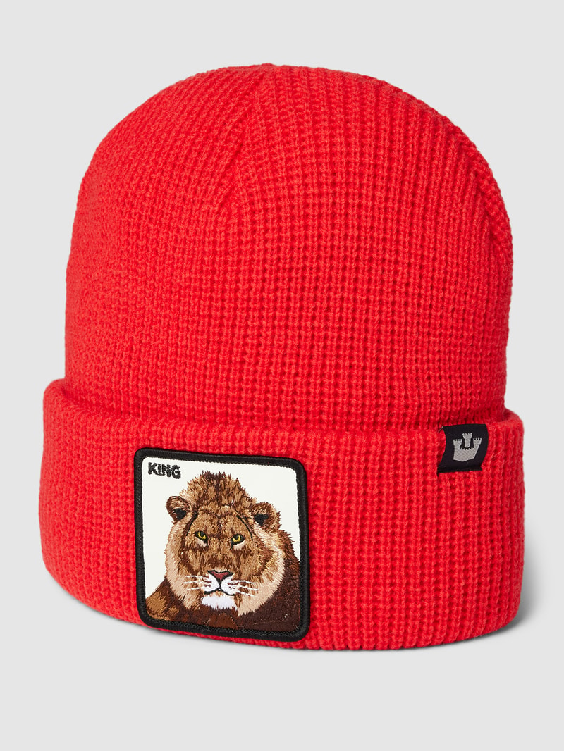 Beanie mit Motiv-Patch Modell 'JUNGLE JANGLE' in rot
