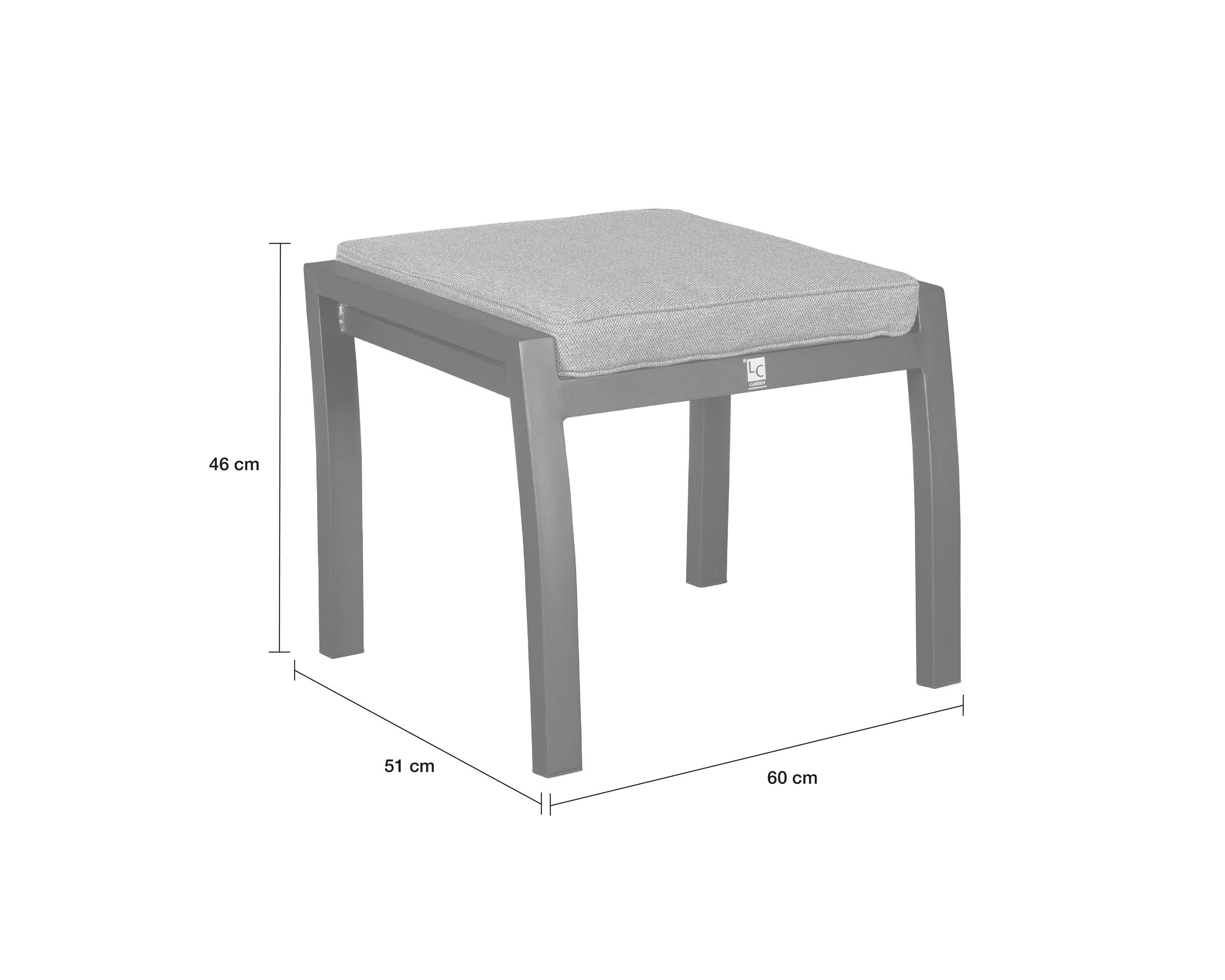 LC Garden Gartenlounge-Hocker LC Garden Sondrino Hocker schwarz Fußbank