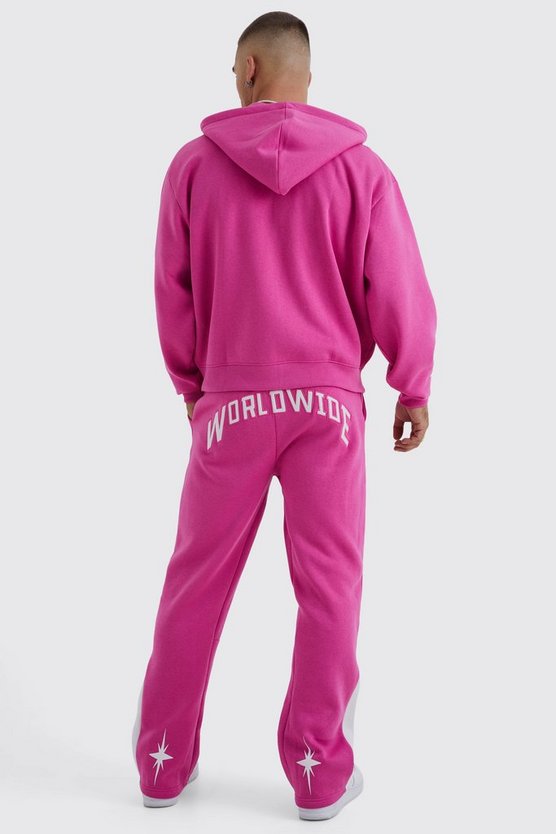 Kastiger Oversize Worldwide Hoodie mit Reißverschluss