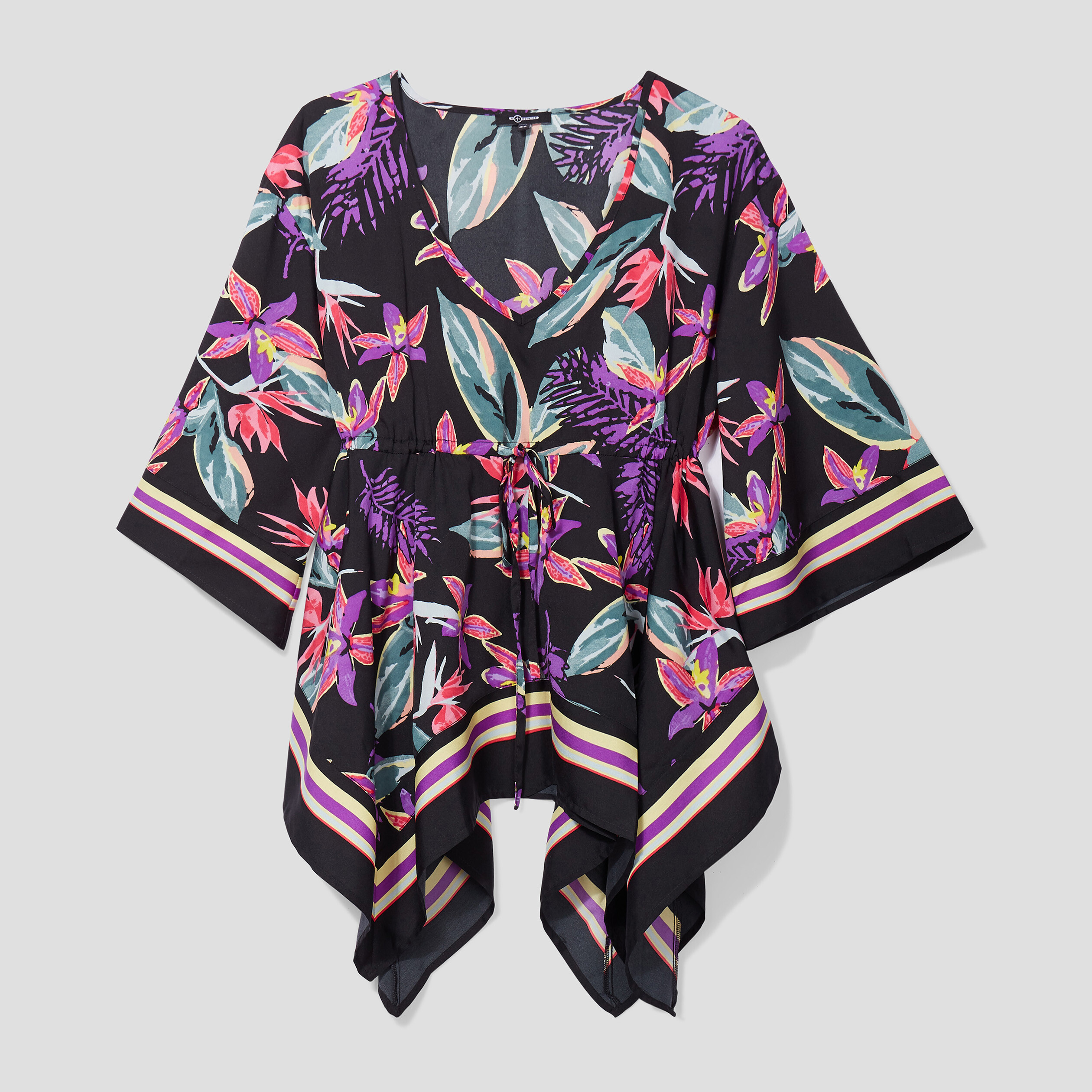 Blouse manches 3 4 noir femme | La Halle