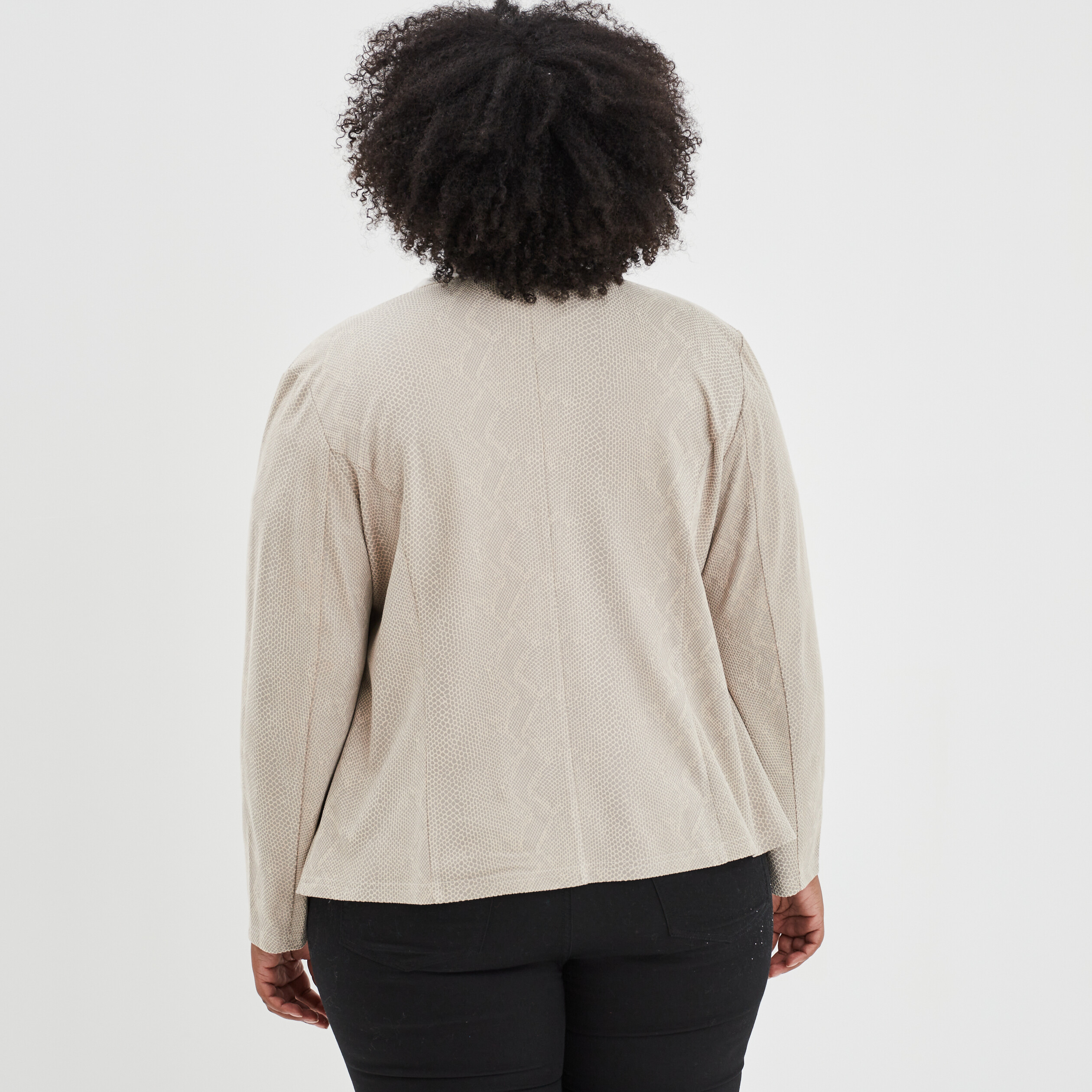 Veste à pans aspect suédine sable femme grande taille | La Halle