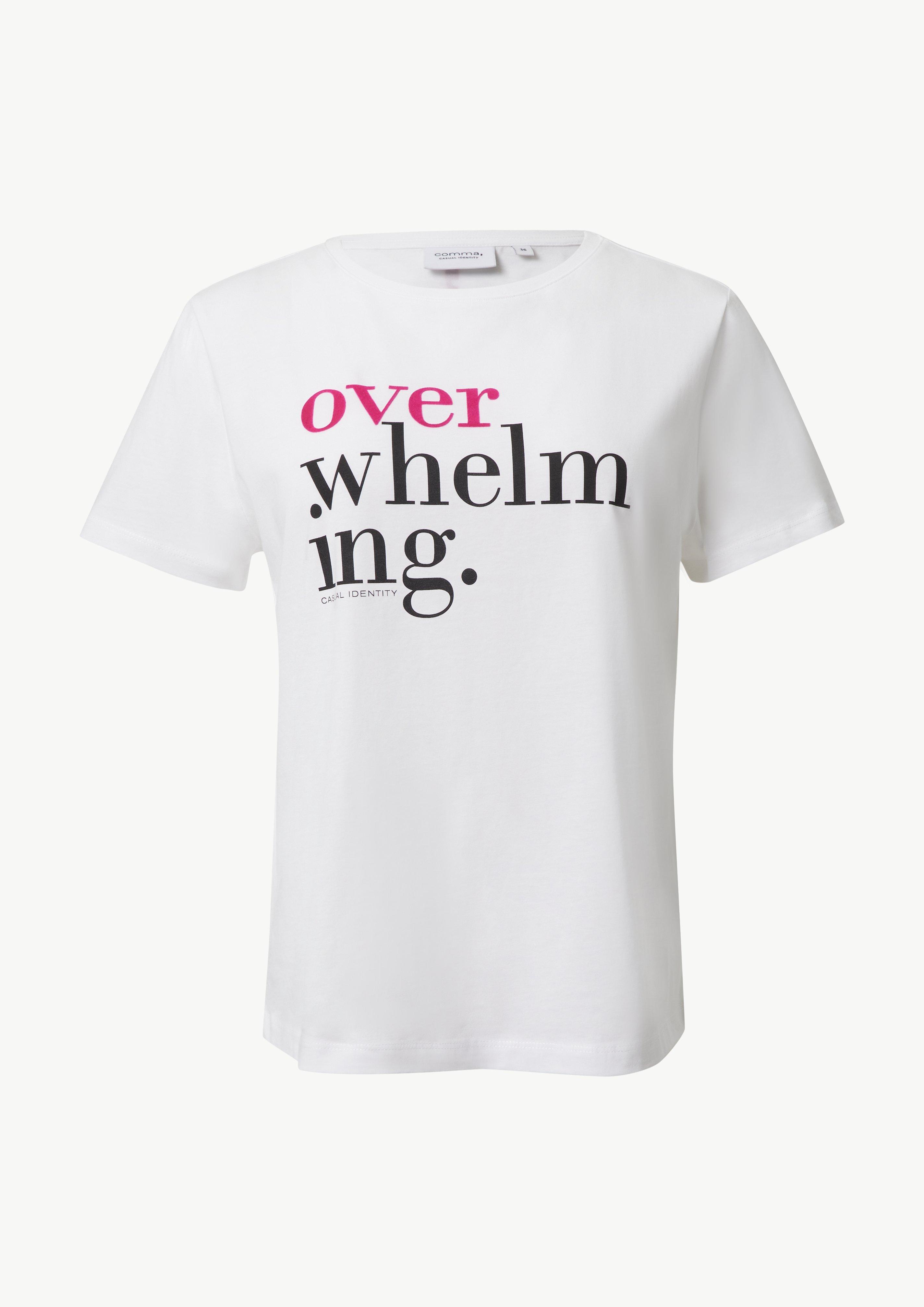 Modisches T-Shirt mit Frontprint - weiß