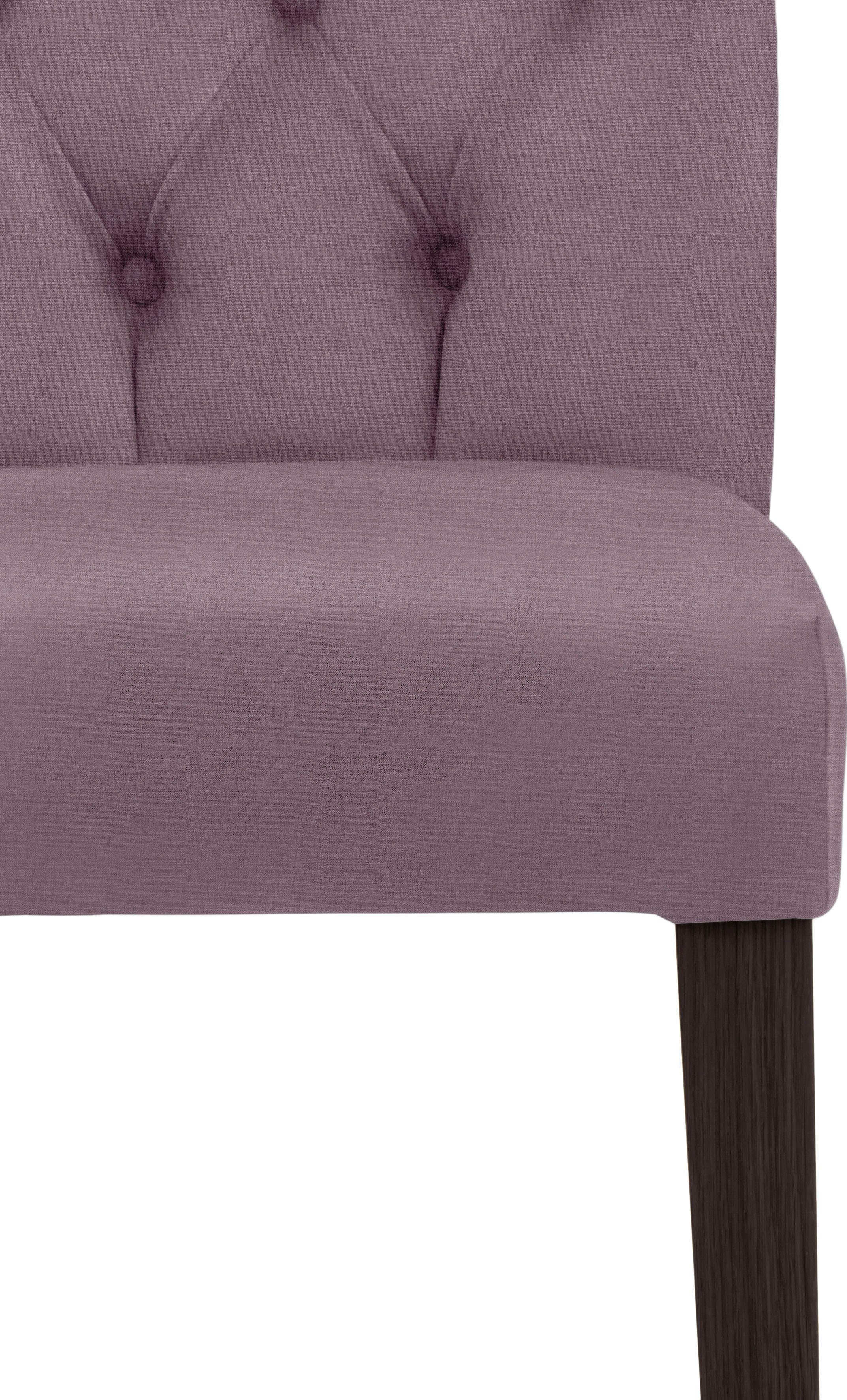 Leonique 4-Fußstuhl Peillon (Set, 2 St), mit Knopfsteppung, Beine aus massiver Buche