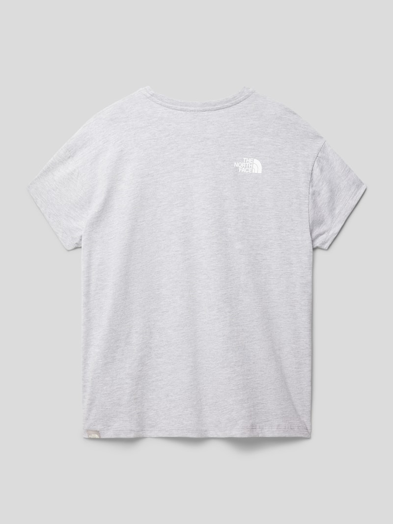 T-Shirt mit Logo-Print in mittelgrau meliert