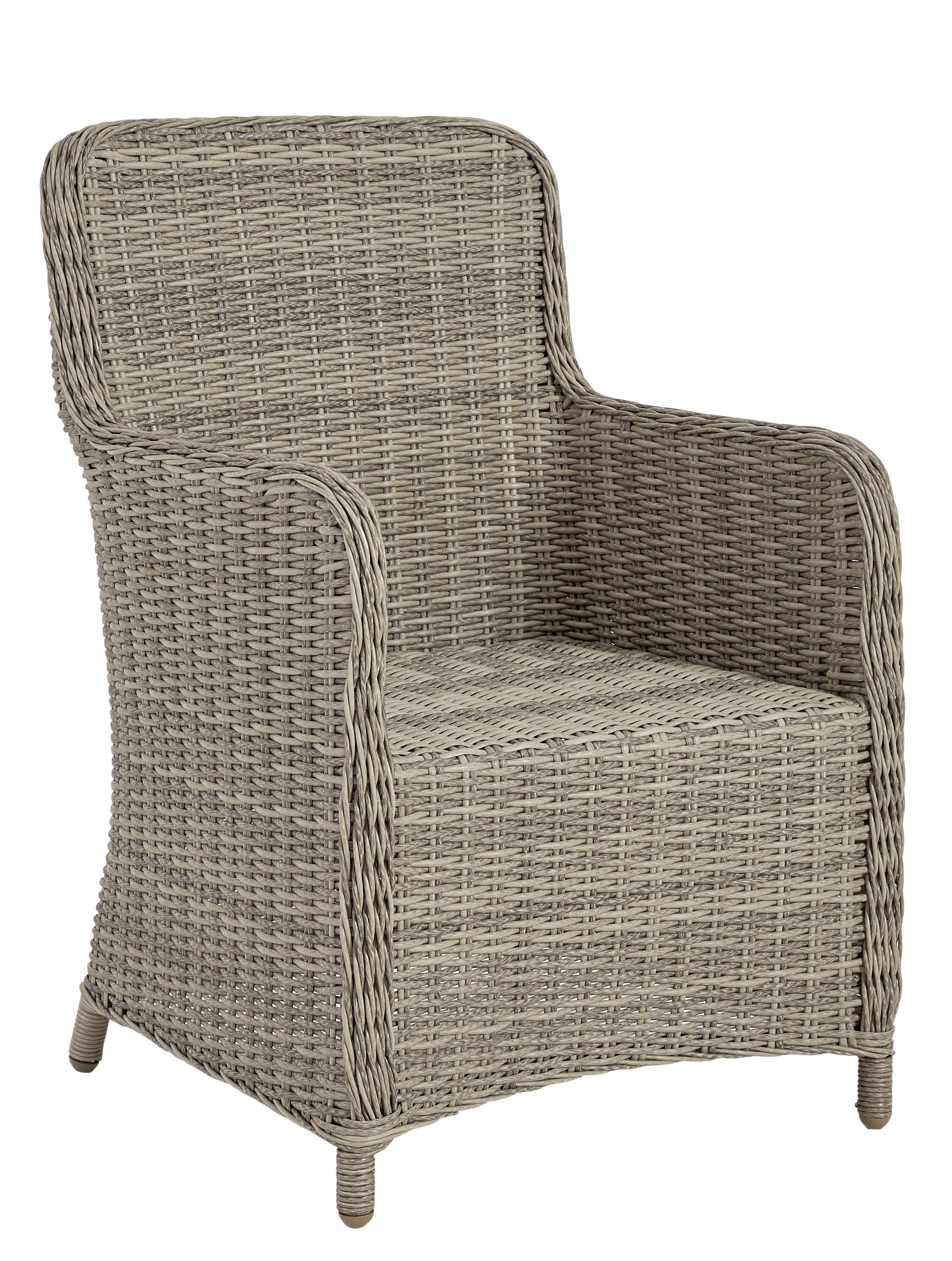 KONIFERA Garten-Essgruppe Venedig, (Set, 5-tlg., 4x Sessel, 1x Tisch Ø120 cm, Alu, Polyrattan), inkl. Auflagen