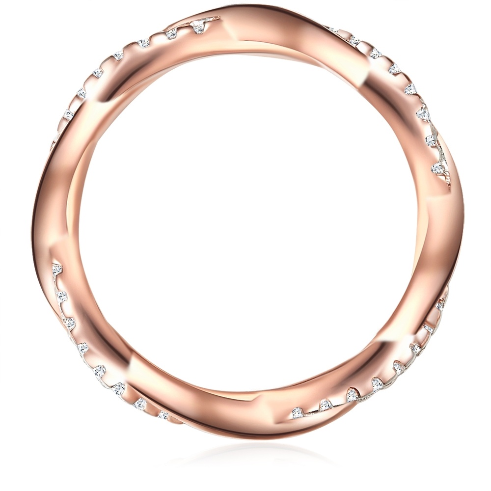 Trilani Bague en argent Argent sterling Oxyde de zirconium (CZ) en Or rose Bague