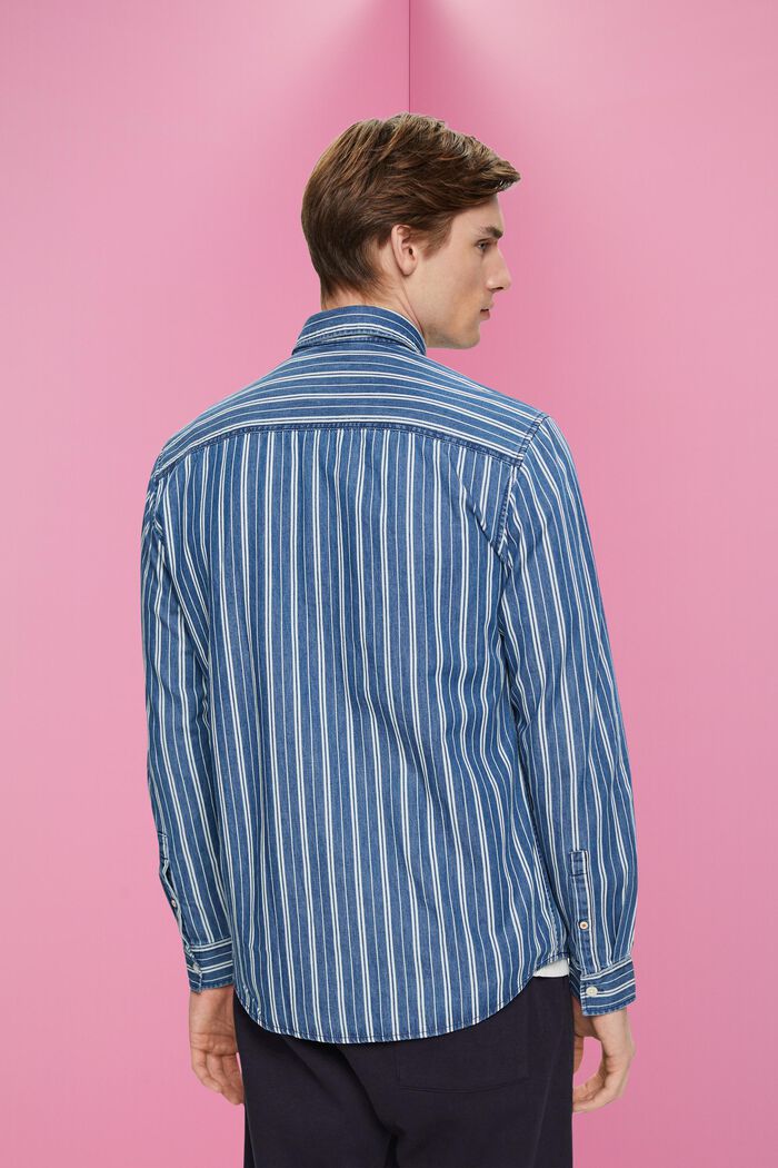 Schmal geschnittenes Jeanshemd mit Streifen