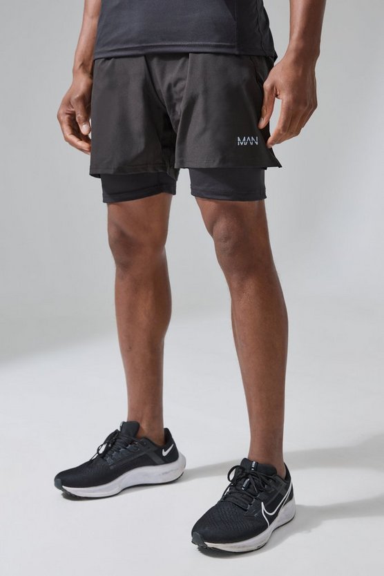 Man Active 2-in-1 Mesh-Shorts