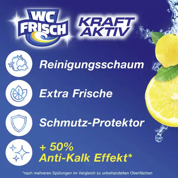 WC Reiniger Kraft-Aktiv Duftspüler Lemon, Super-Pack
