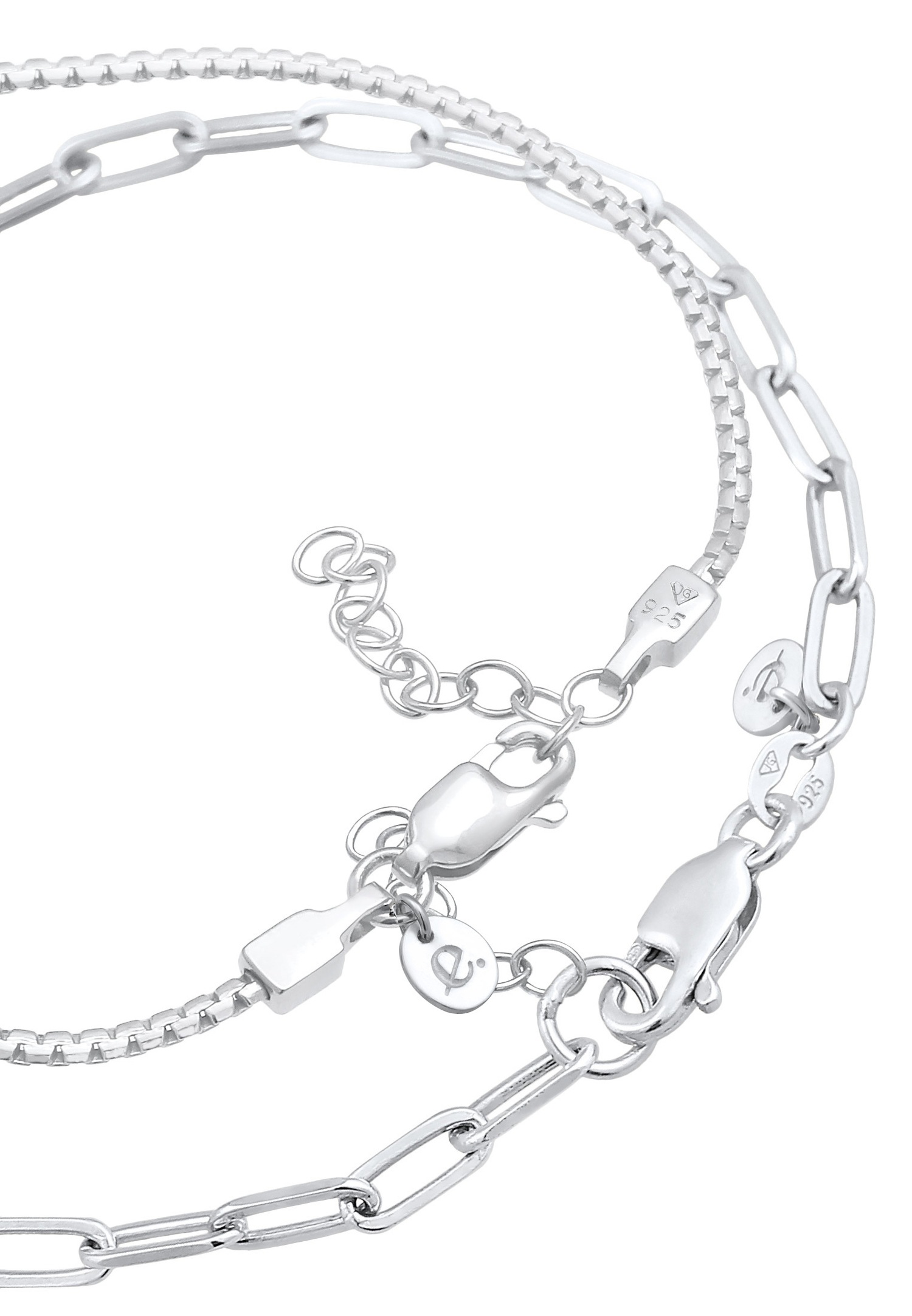 Set di maglie basic da donna Elli PREMIUM, 2 pezzi, in argento sterling 925 rodiato
