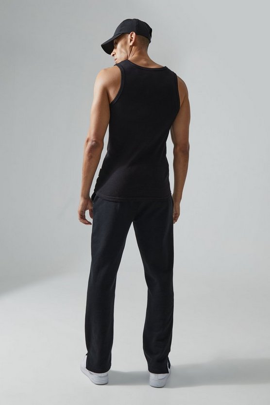 Man Active 2er-Pack gerippte Muscle-Fit Tanktops