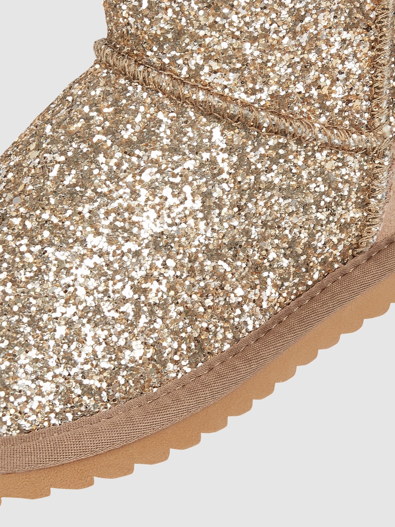 Boots mit Glitter-Effekt in gold