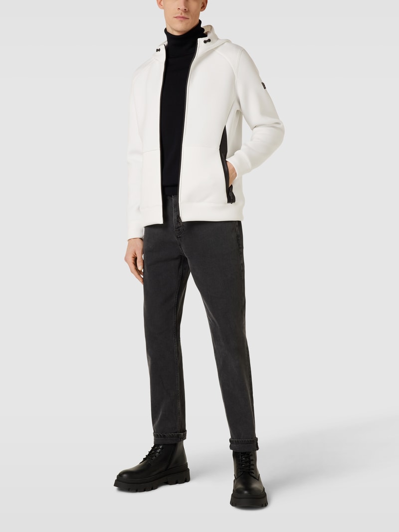 Sweatjacke mit Kapuze Modell 'COOPER' in offwhite