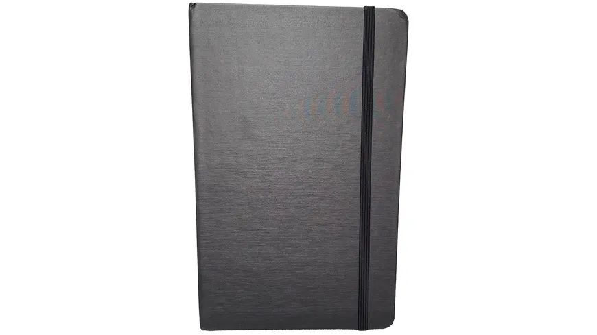 PAPERZONE Notizbuch Metallic liniert 13x21cm schwarz