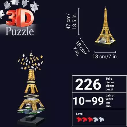 Ravensburger Eiffelturm bei Nacht