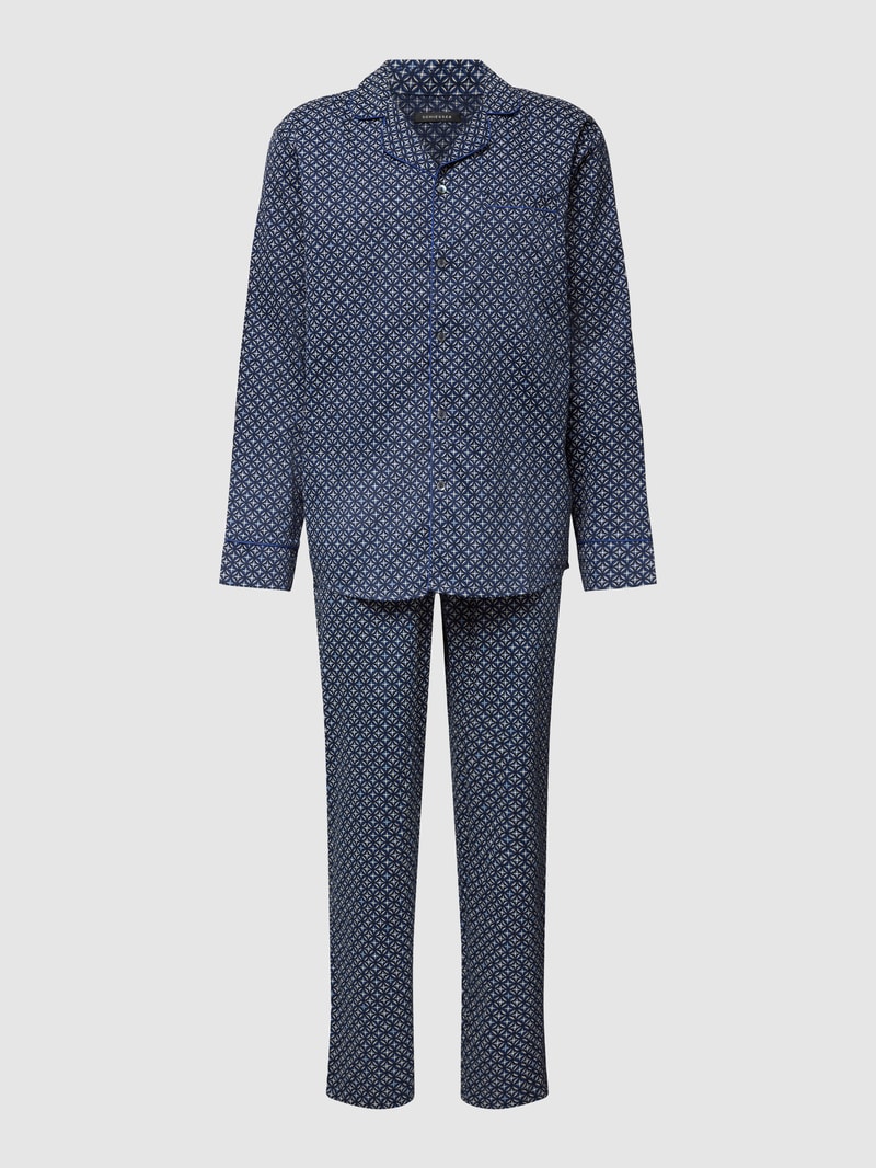 Pyjama mit Allover-Muster in royalblau