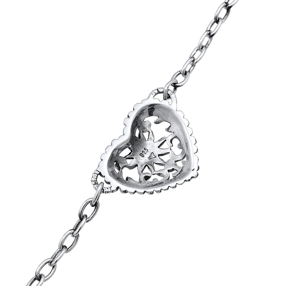Elli Elli Bracelet Femmes Pendentif coeur Edelweiss Dirndl en Argent Sterling 925 Bracelet