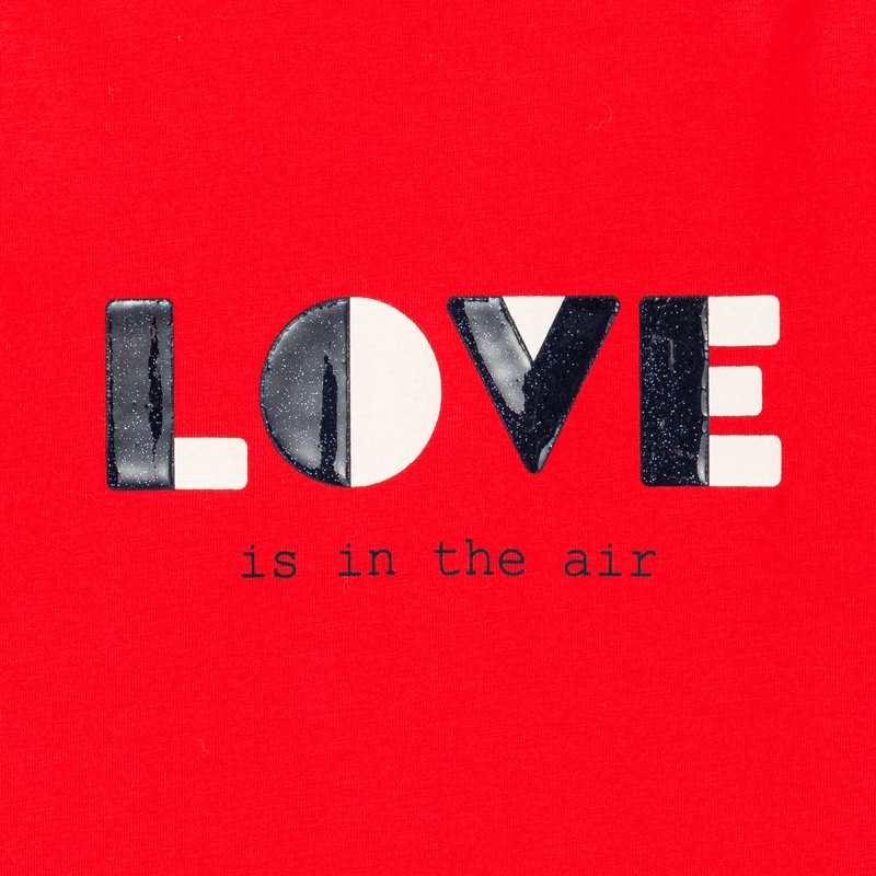 T-shirt message love rouge fille