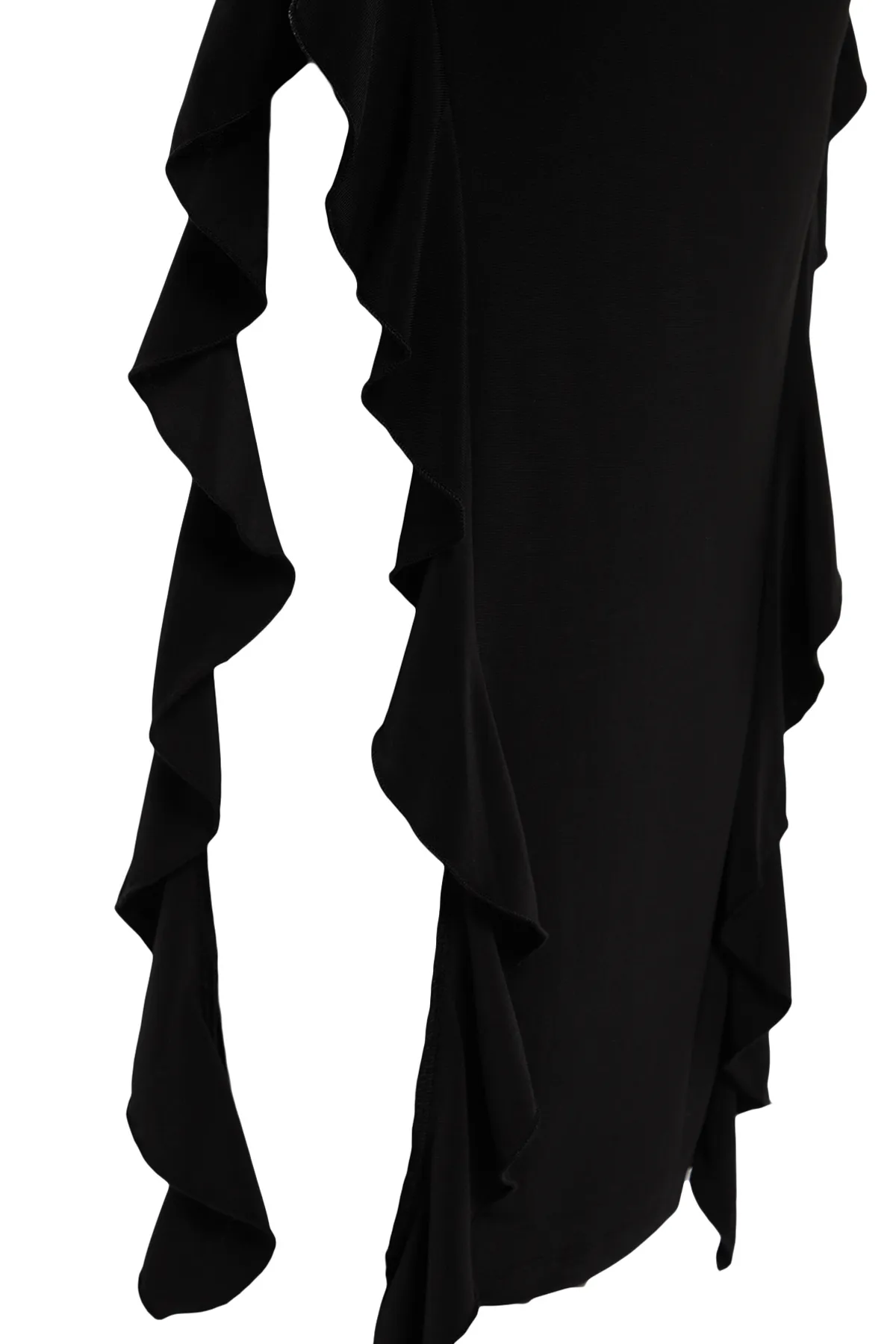 Trendyol Collection  Schwarzer Rock mit Volants, Boot-Kaya-Maxi-Stretch-Strickkleid TWOAW24EL00616