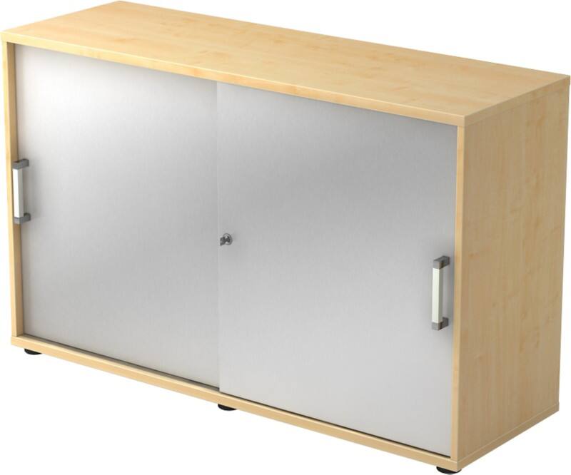 Hammerbacher Schiebetürenschrank 2FH CE Ahorn, Silber 1.200 x 400 x 748 mm