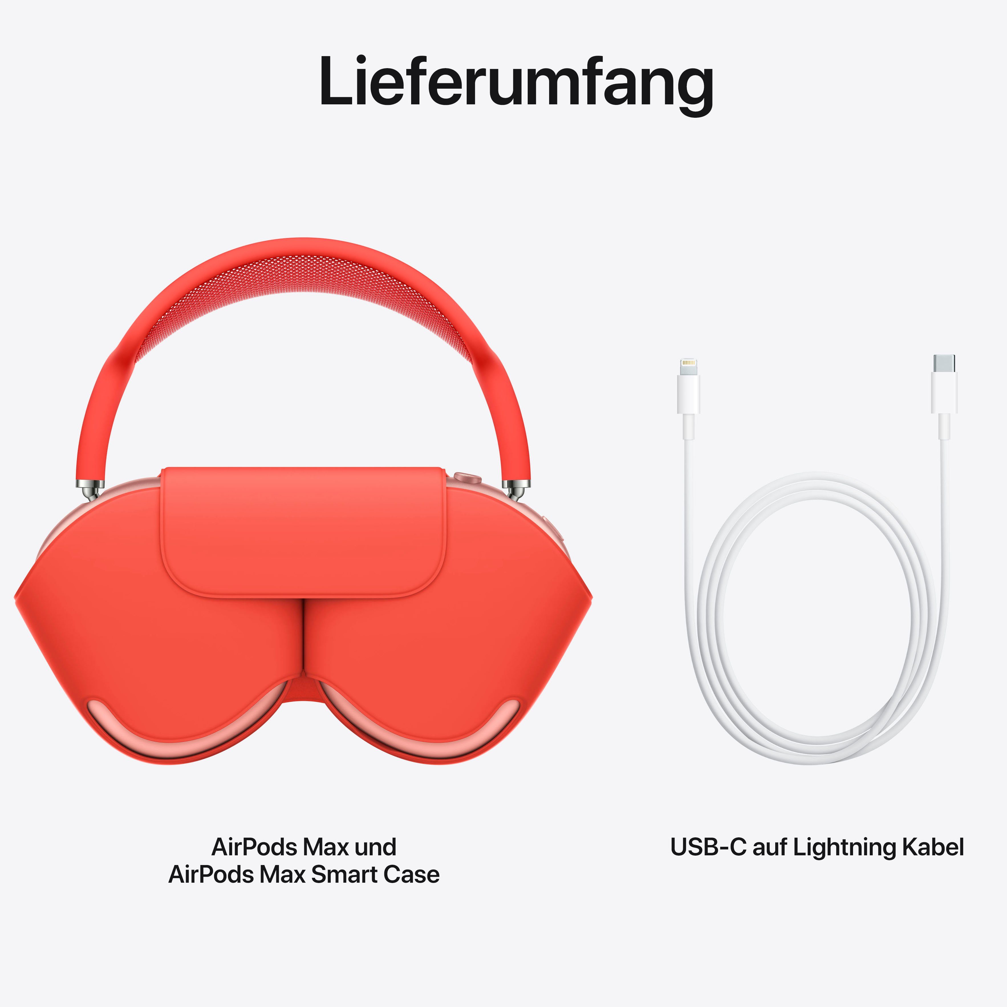 Apple AirPods Max Over-Ear-Kopfhörer (Active Noise Cancelling (ANC), Rauschunterdrückung, Sprachsteuerung, Transparenzmodus, integrierte Steuerung für Anrufe und Musik, kompatibel mit Siri, Siri, Bluetooth)