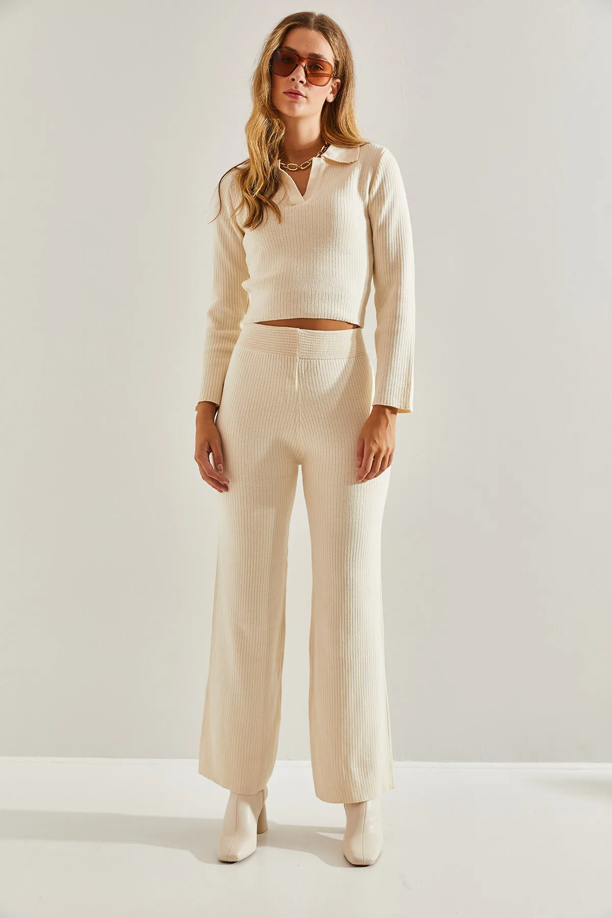 Bianco Lucci  Damen-Strickober- und -Unterteil-Set