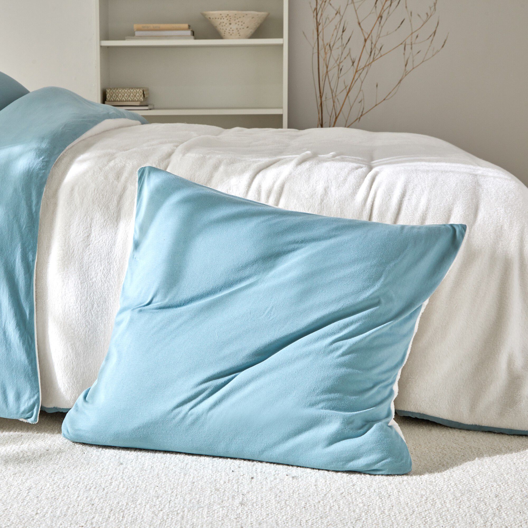 Linge de lit réversible jersey polaire toucher peluche