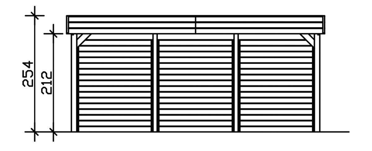 Skanholz Doppelcarport Friesland 3, BxT: 557x555 cm, 210 cm Einfahrtshöhe, (Set), mit Seiten- und Rückwänden