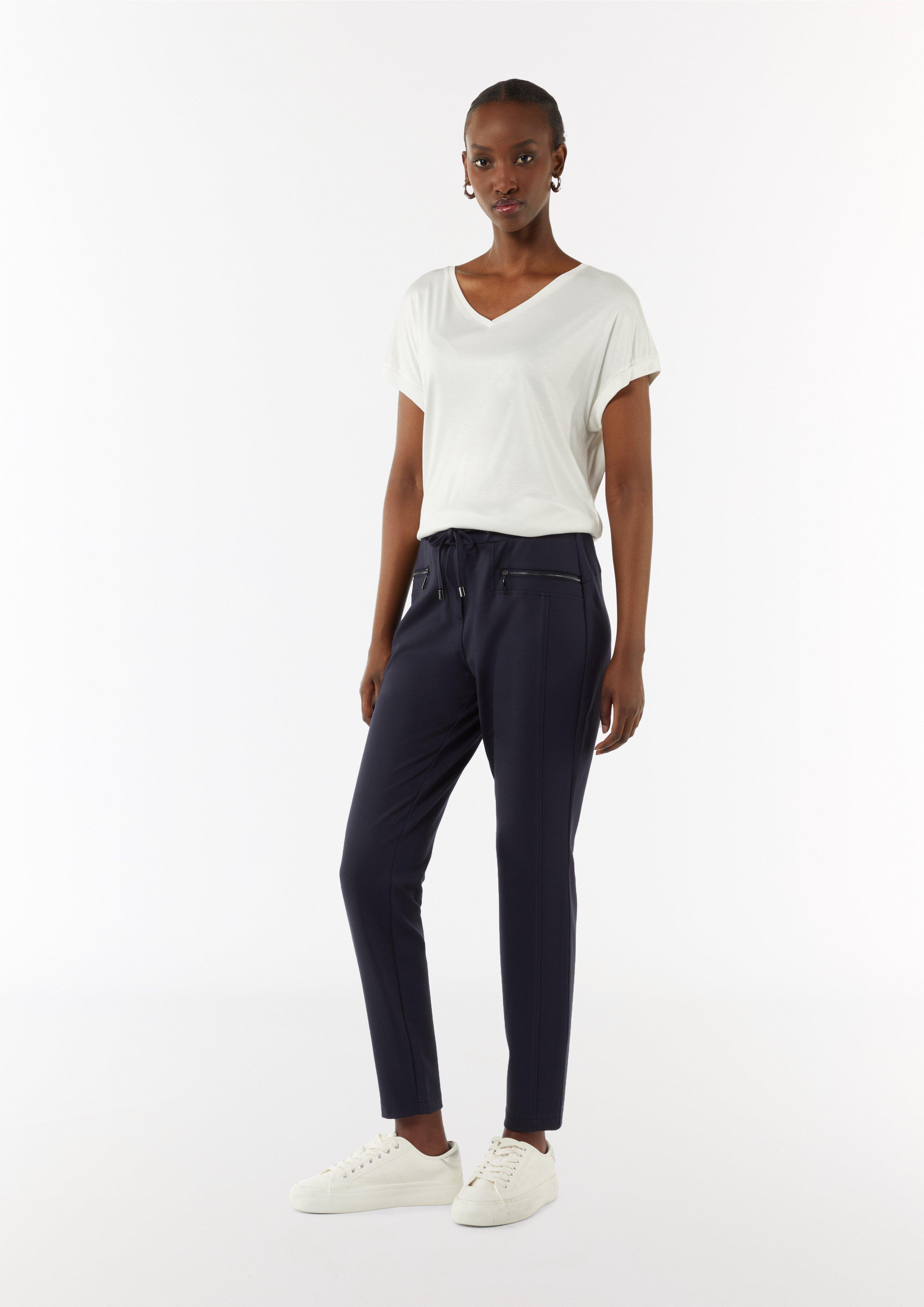 Jersey-Hose mit Bindeband - navy