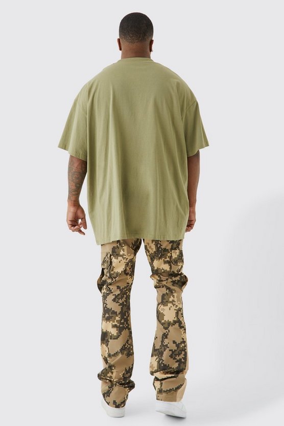 Plus Skinny Schlaghose mit Pixel-Print