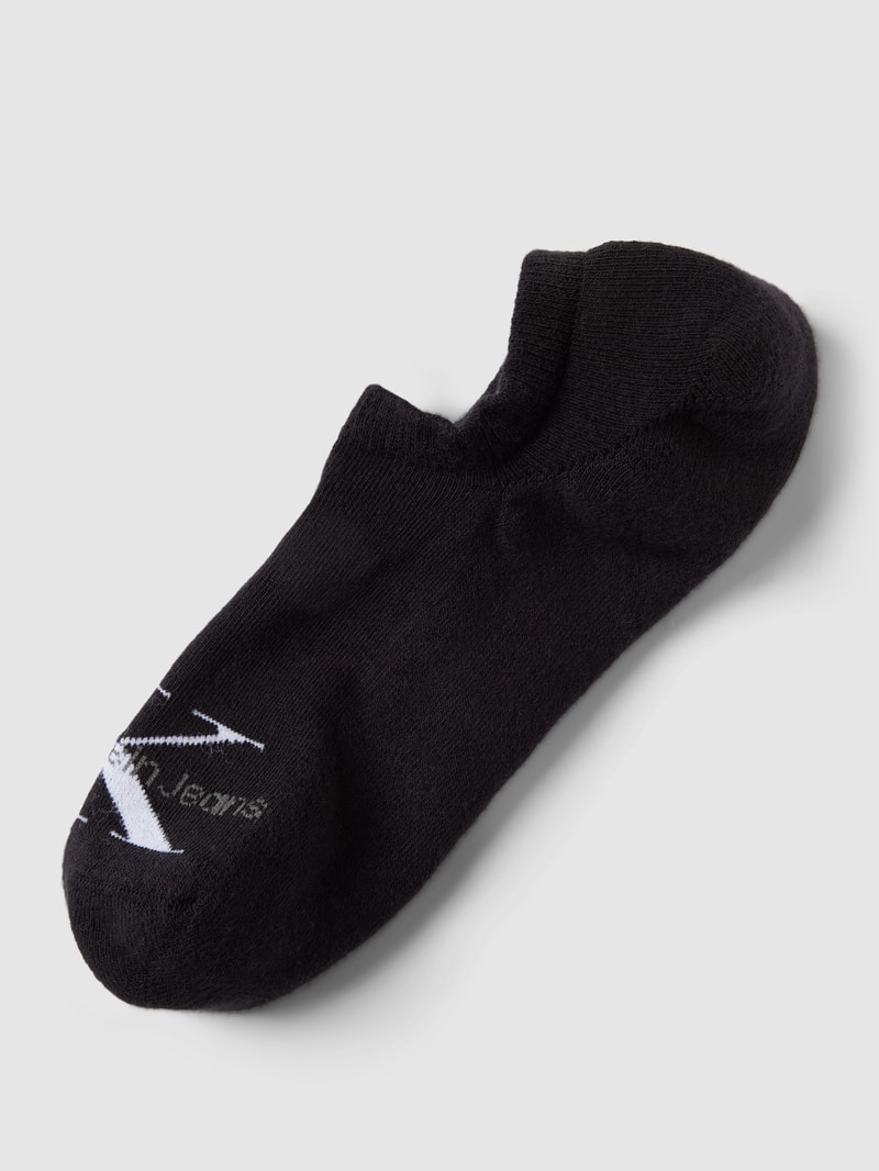 Sneakersocken mit Label-Print Modell 'MEN FOOTIE' in black