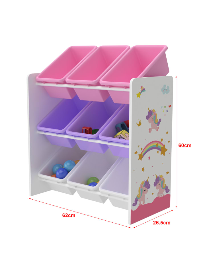 en.casa Kinderregal Muxía in Lila Rosa (H)60cm (B)62cm (T)26.5cm günstig kaufen onesize