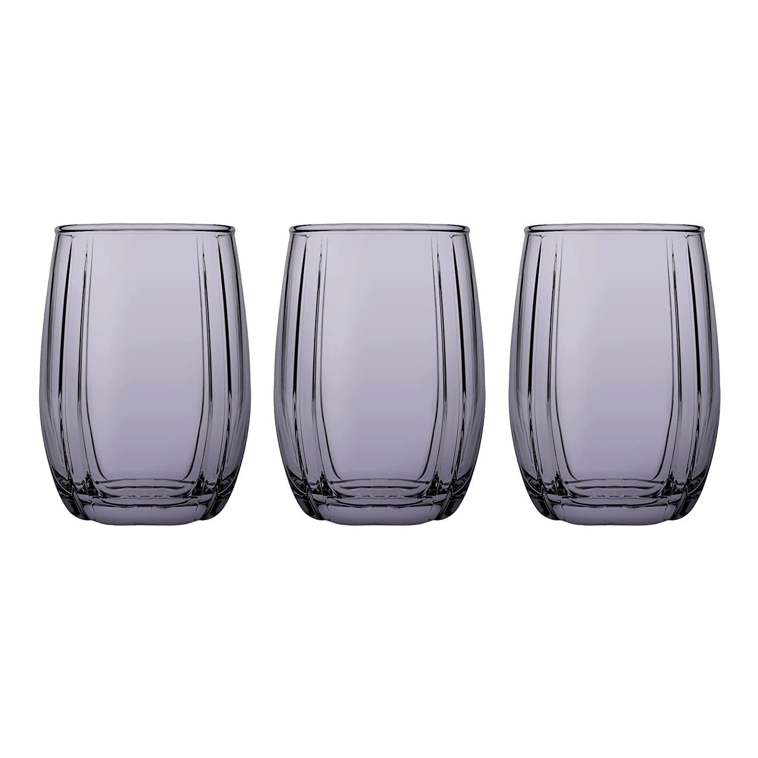 Pasabahce Glas Linka Dunkle Gläser 3er Set 380ml Grau 420405, Glas