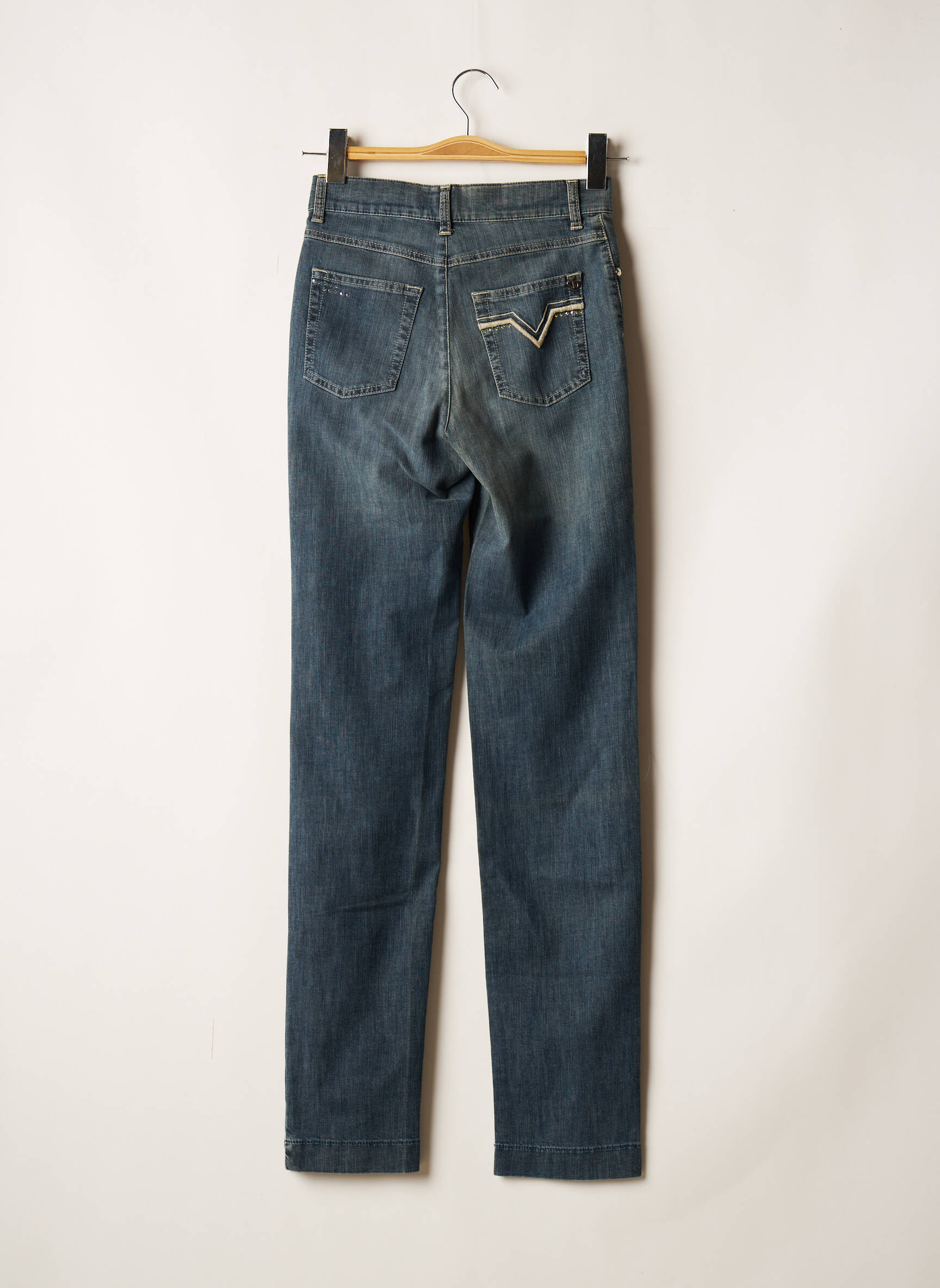 Dismero Jeans Coupe Droite Femme couleur bleu