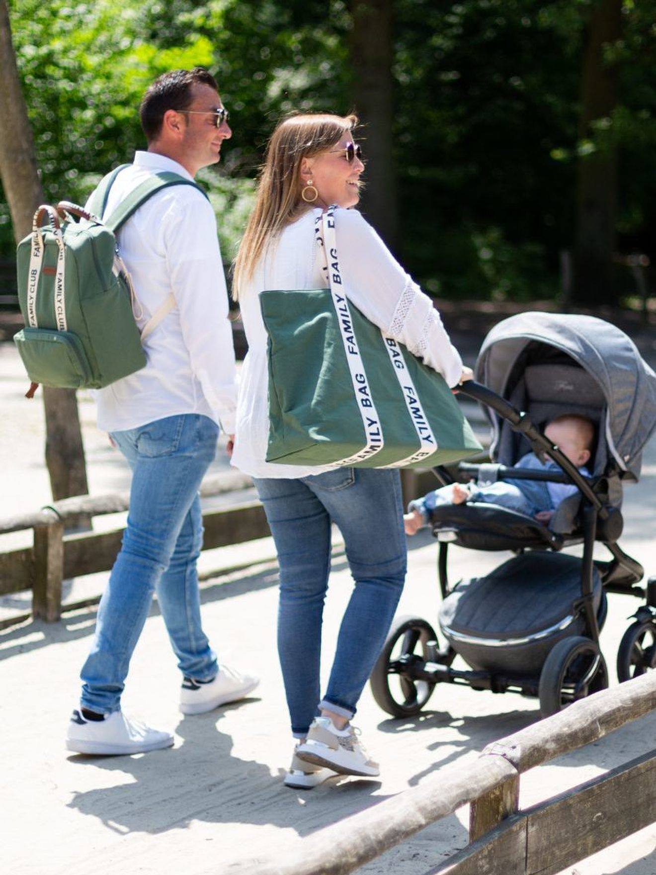 Childhome Eltern Wickelrucksack Family Club Signature CHILDHOME - wollweiß