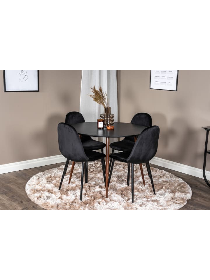 ebuy24 Essgruppe Plaza 16 (5-teilig) Schwarz 100 x 100 cm günstig kaufen onesize