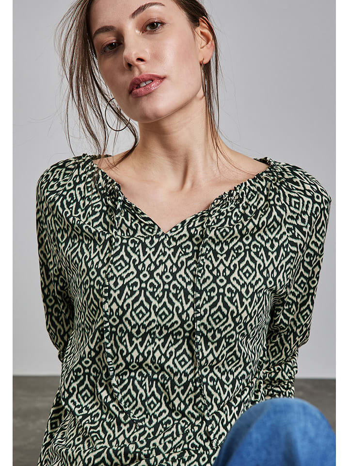 Street One Bluse in Beige/ Schwarz günstig kaufen