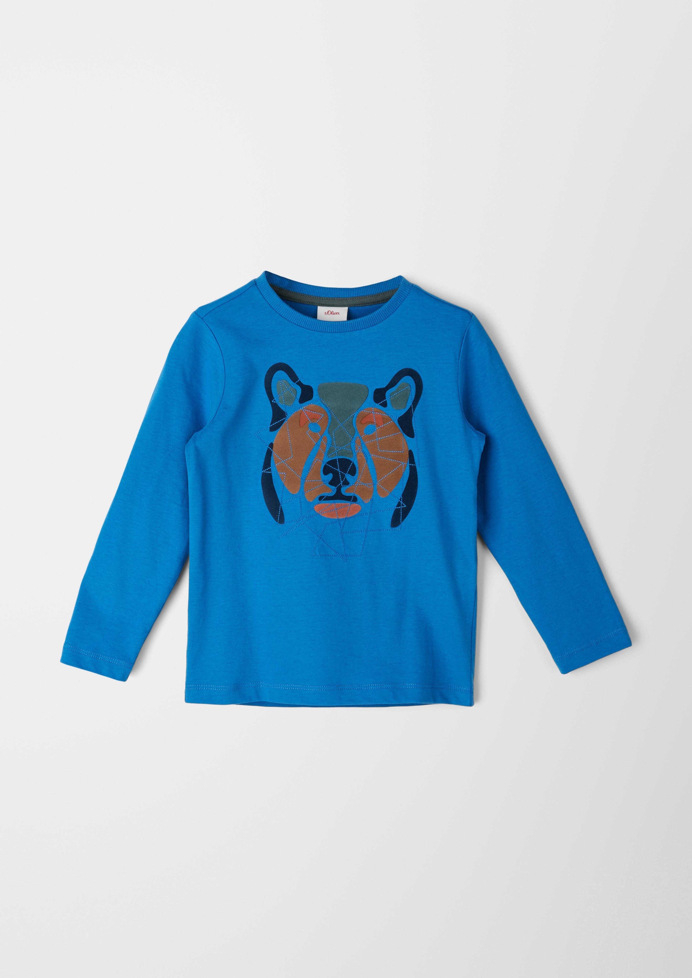 Langarmshirt mit Bär-Applikation  2119300-5527