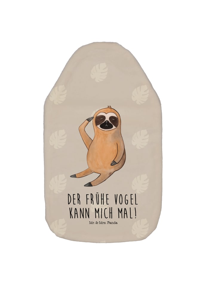 Mr. & Mrs. Panda Wärmflasche Faultier Vogel mit Spruch in Grau Pastell günstig kaufen onesize