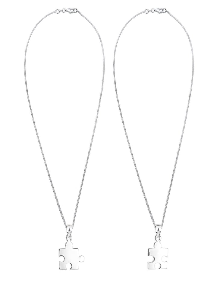 Elli Halskette 925 Sterling Silber Puzzleteile in Silber günstig kaufen 45 cm
