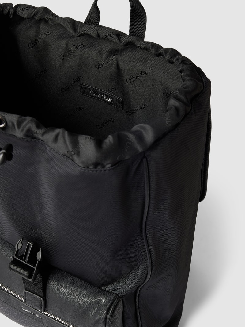 Rucksack mit Label-Details Modell 'ELEVATED' in schwarz