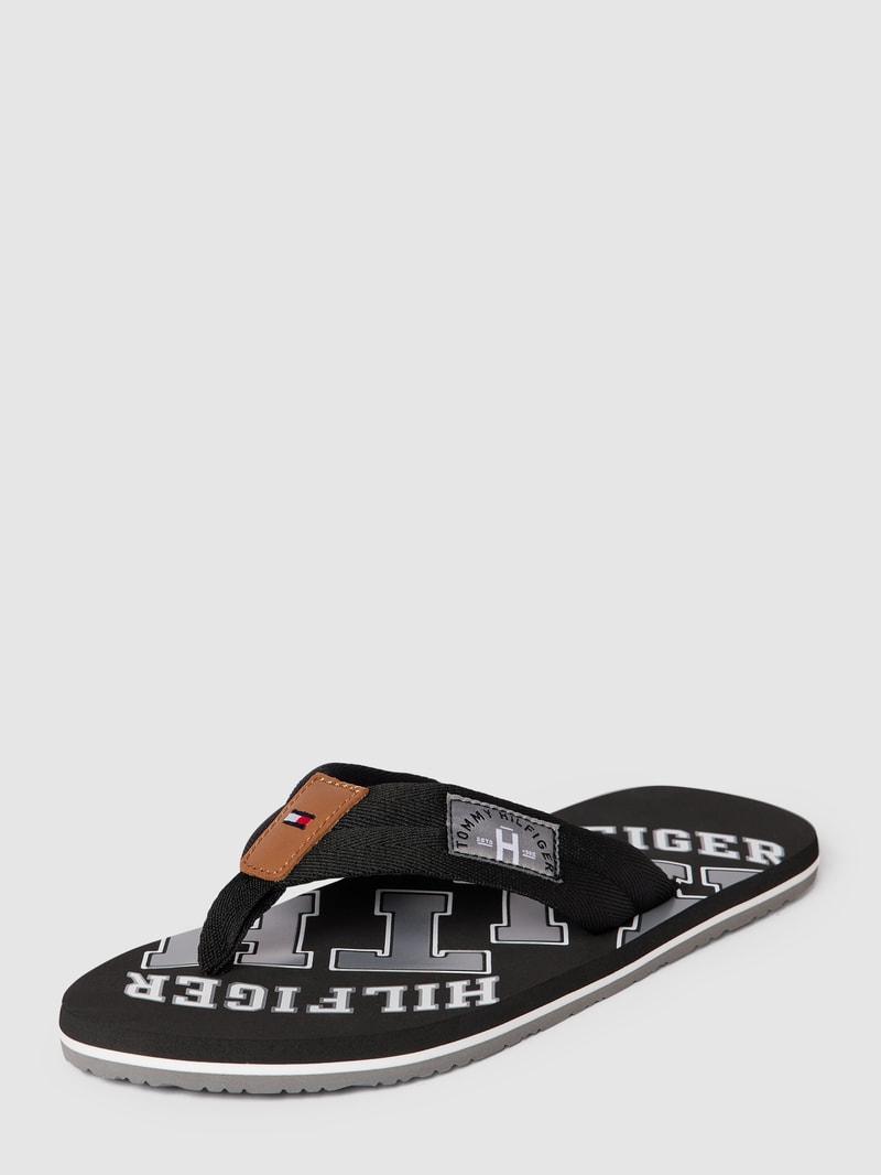 Zehentrenner mit Label-Details in schwarz