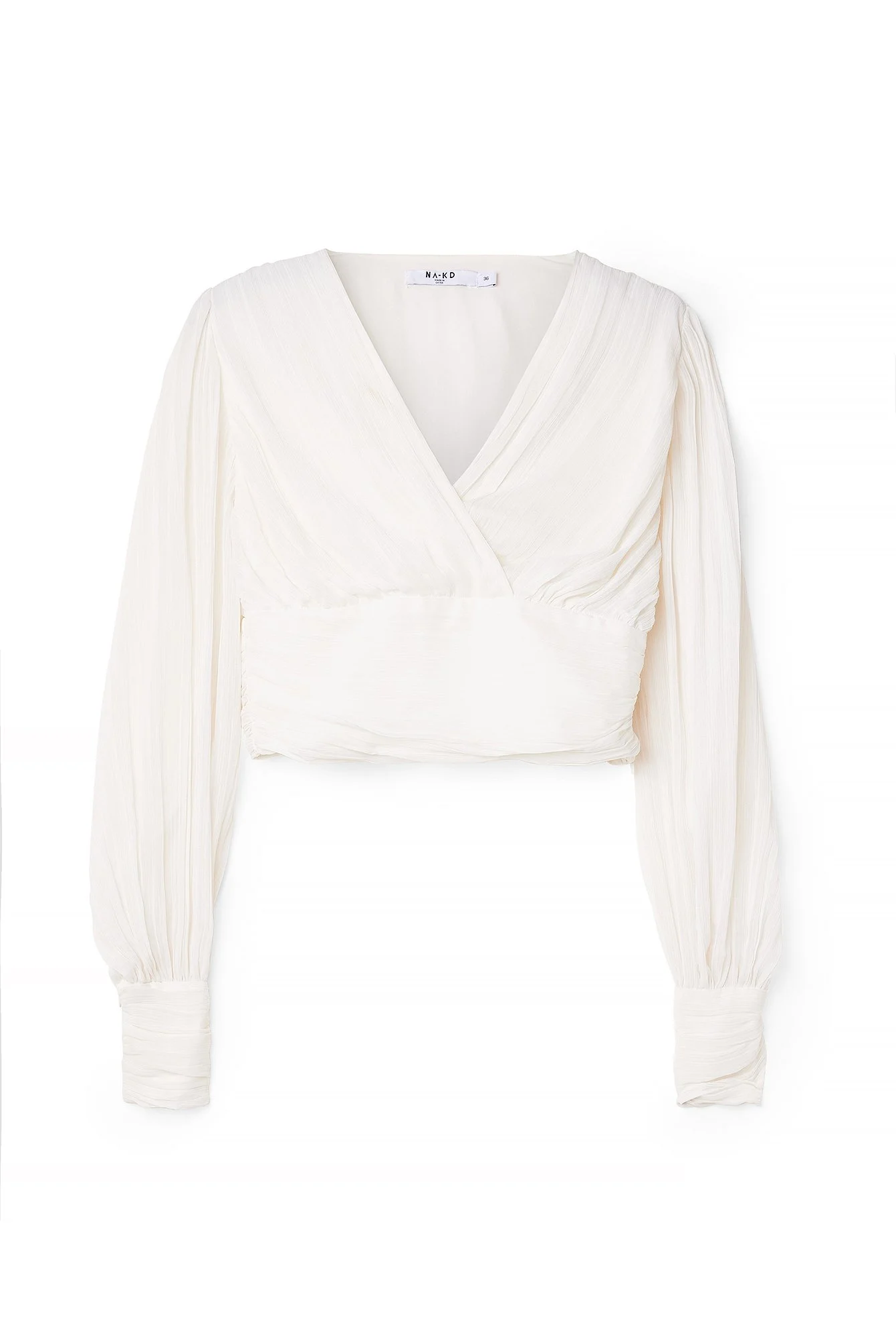 Bluse mit Ballonärmeln und Plissee-Detail