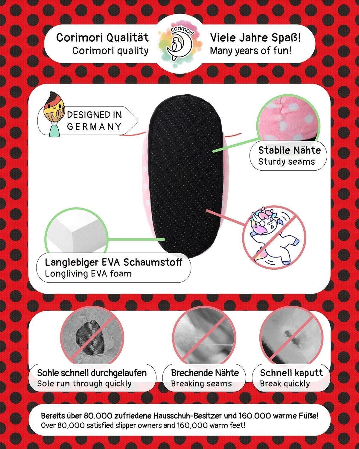 Corimori Miraculous Ladybug Plüsch-Hausschuhe Kwami 
