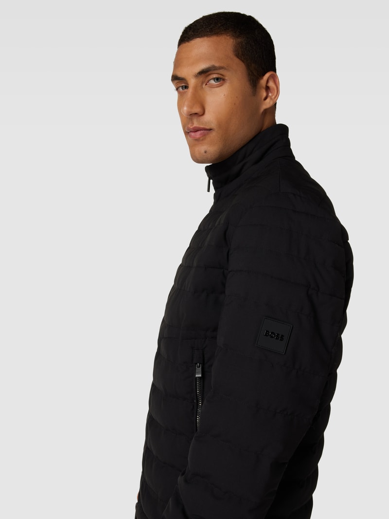 Steppjacke mit Stehkragen Modell 'Coldio' in schwarz