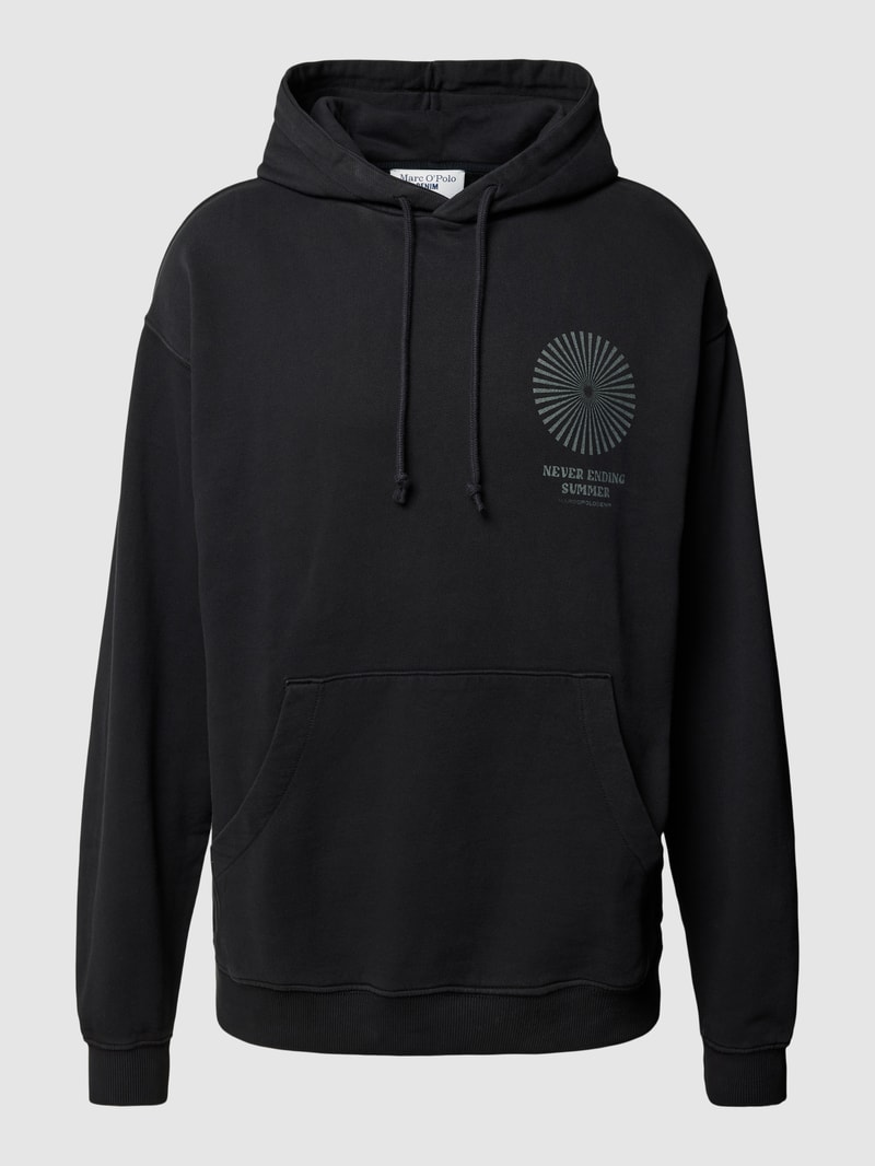 Hoodie mit Statement-Print in schwarz