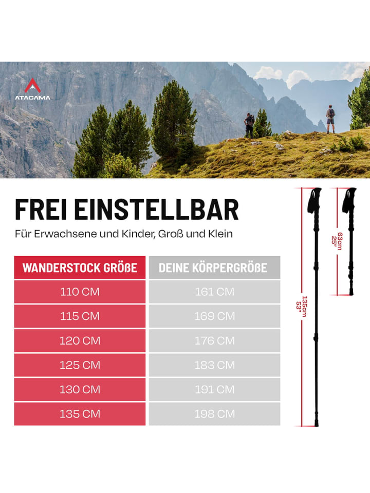 Atacama ATACAMA Nordic Walking Stöcke Damen und Herren Wanderstöcke Faltbar & Wanderst günstig kaufen onesize