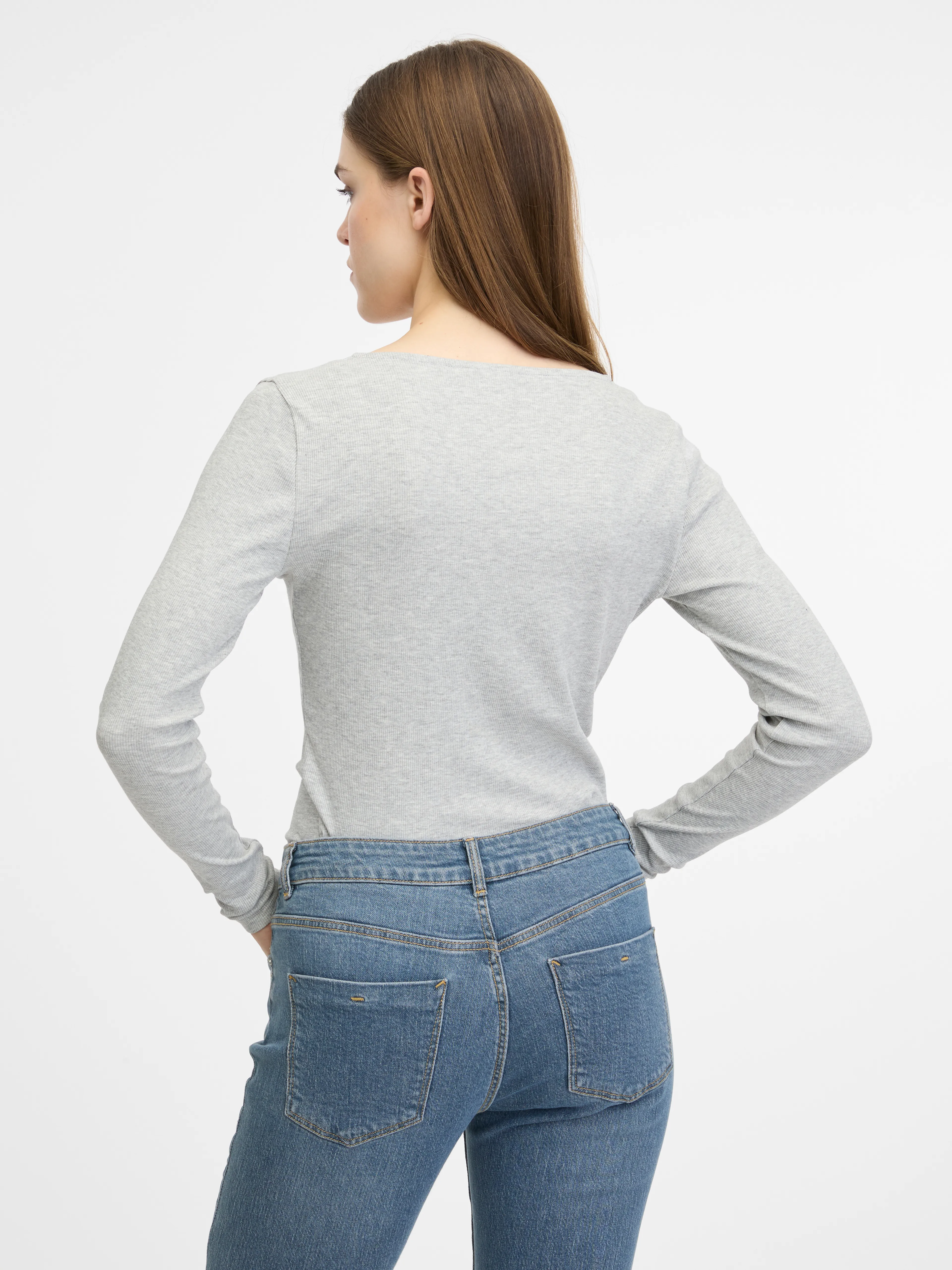 Cremefarbenes Damen-Langarm T-Shirt ORSAY